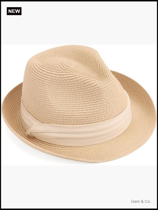 Wide Brim Straw Sun Hat UPF 50+ Roll Up Travel Panama Hat Breathable main image 6